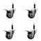 Service Caster 3'' SS Maroon Poly Swivel 3/4'' Expanding Stem Caster Set Total Lock Brake, 4PK SCC-SSEXTTL20S314-PPUB-MRN-34-4 - alternate 1